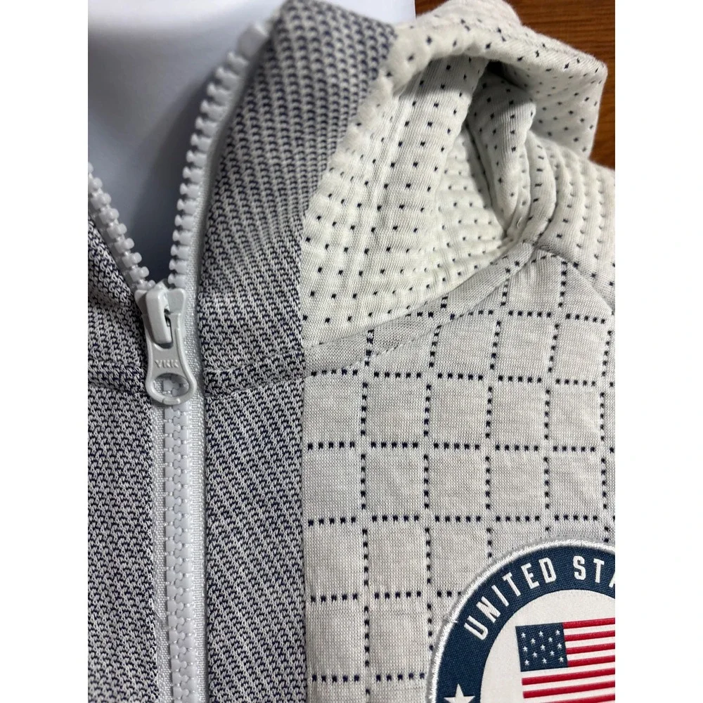 Nike Team USA Olympic Tech Knit Hoodie Jacket White Grey Cropped Mens Medium - Picture 4 of 10